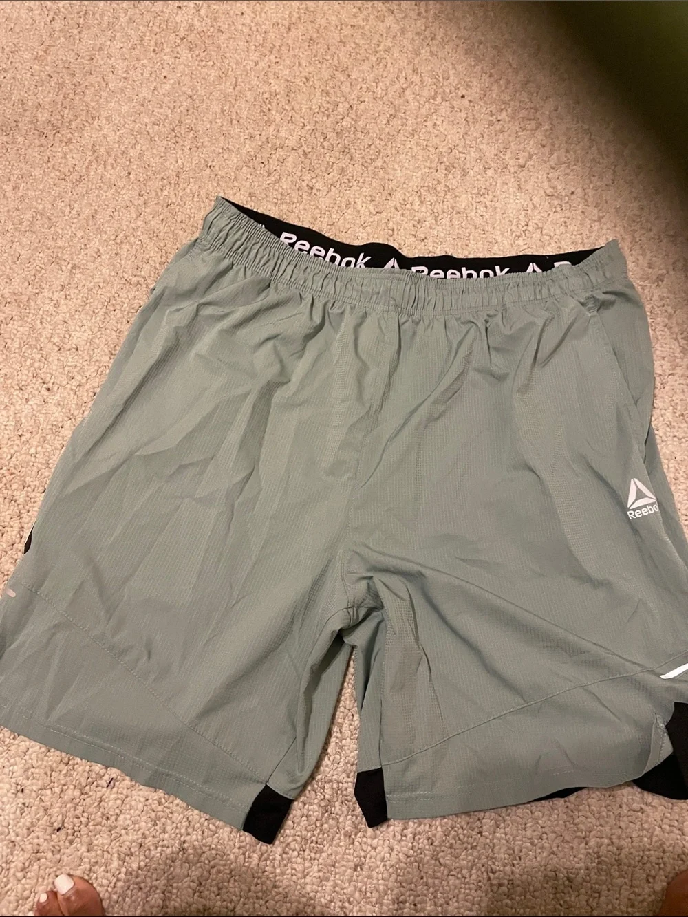 Reebok Men's Sage Green Performance Training Shorts